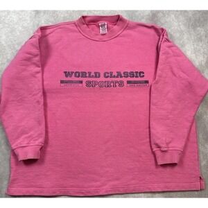 VTG Gap Women's Sz Medium Sweatshirt Crew Oversized Pink Made In USA 100% Cotton
